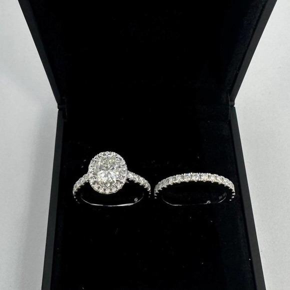 Ring Jewelry - Moissanite Engagement Ring Oval Cut GRA Certified Wedding Anniversary 18K 925